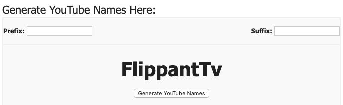 Name Generator for YouTube