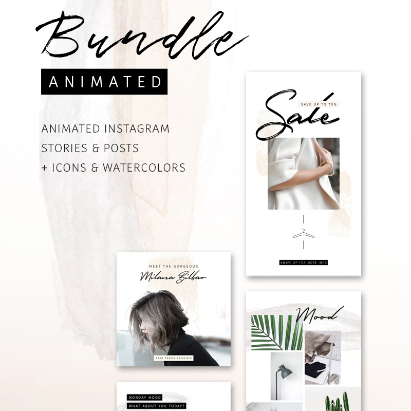 BUNDLE: ANIMATED Instagram Stories & Posts So Female