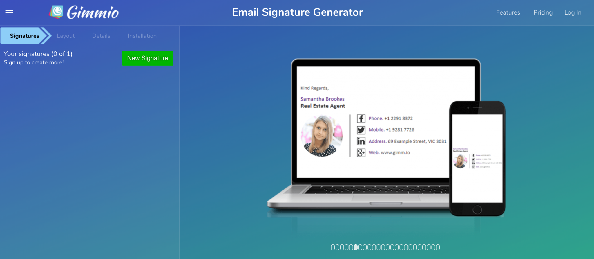 Gimmio Email Signature Design Tool