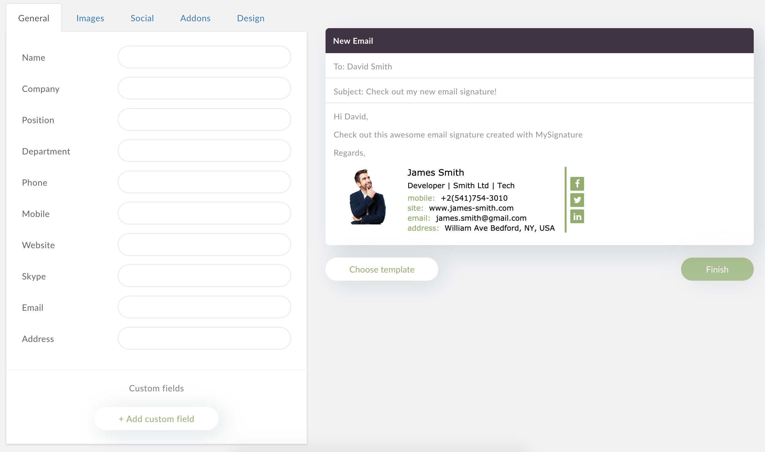 MySignature Design Tool