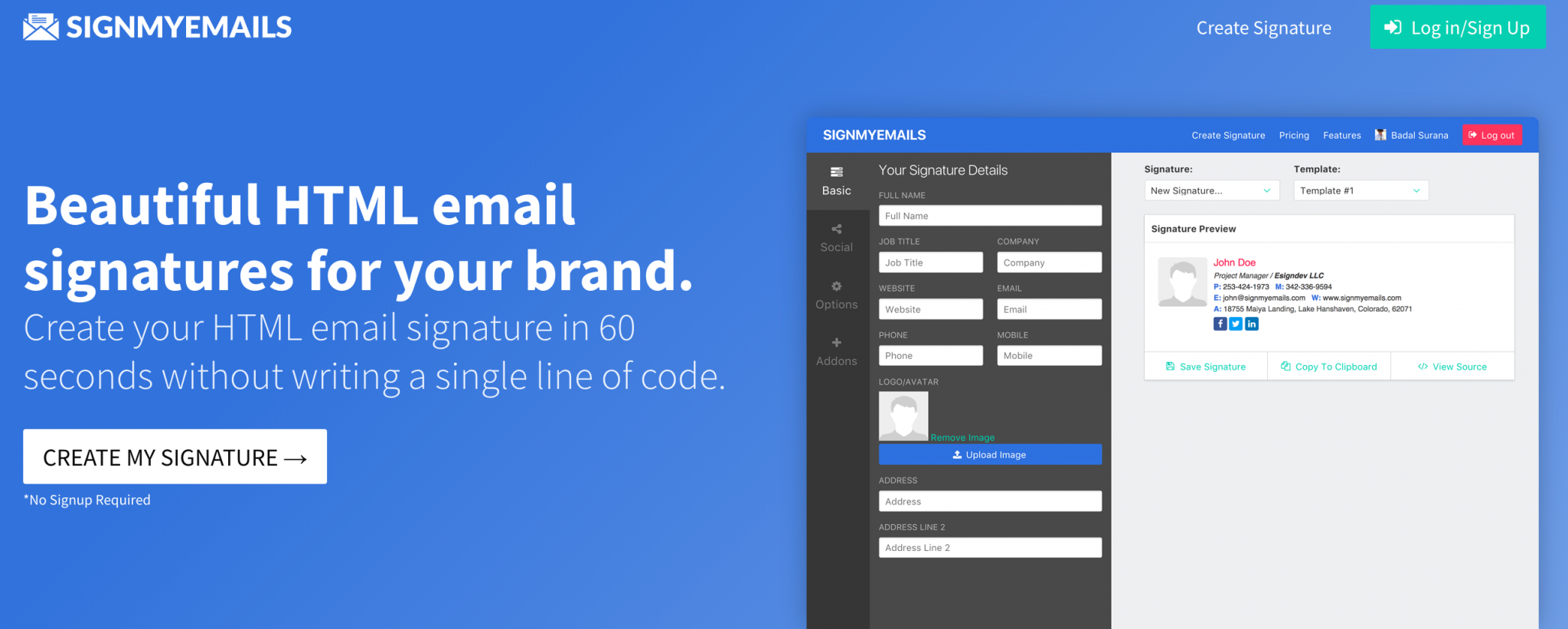 SignMyEmails Signature Design Tool