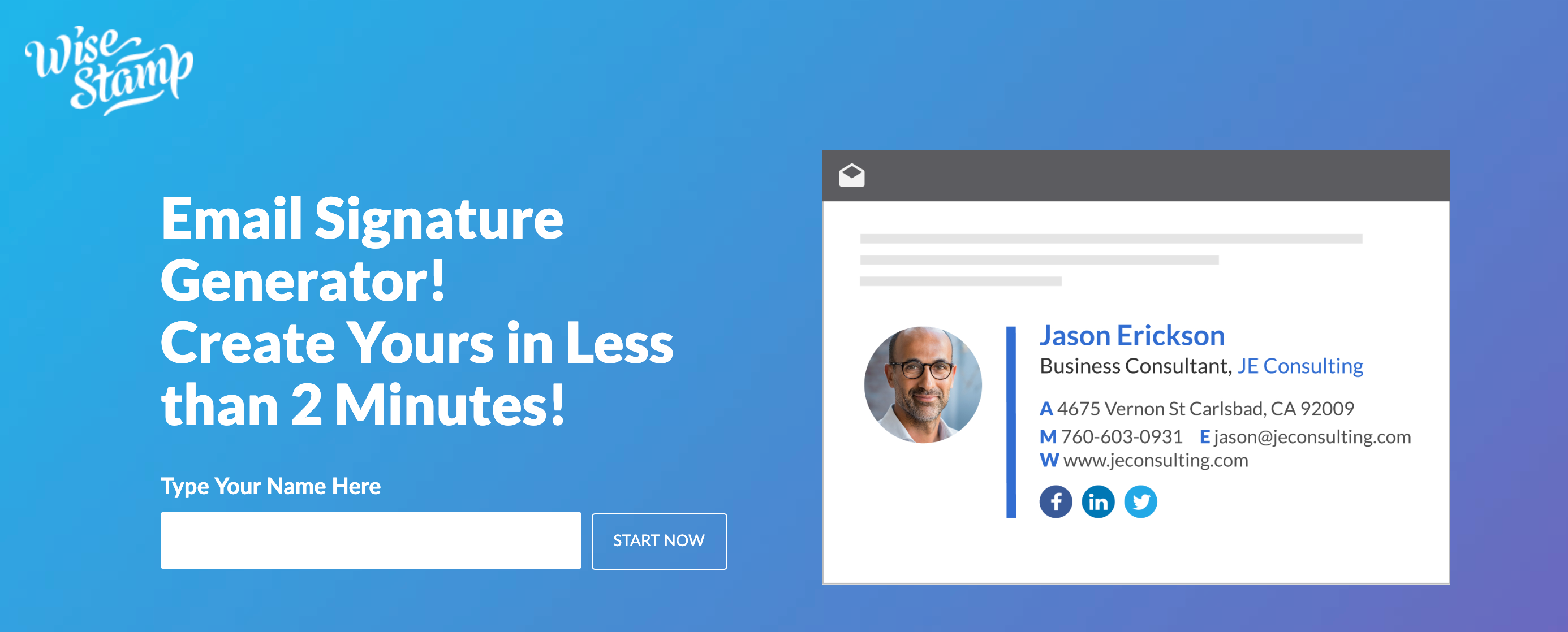 WiseStamp Email Signature Design Tool